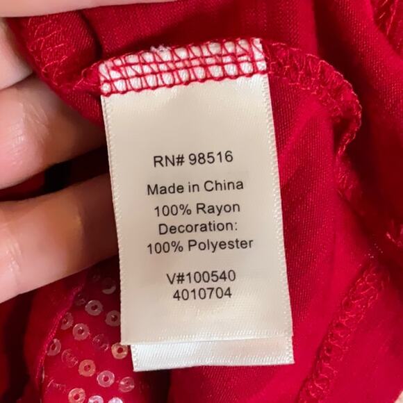 Coldwater Creek women’s red sequin edged cardigan Size XS - Picture 8 of 8